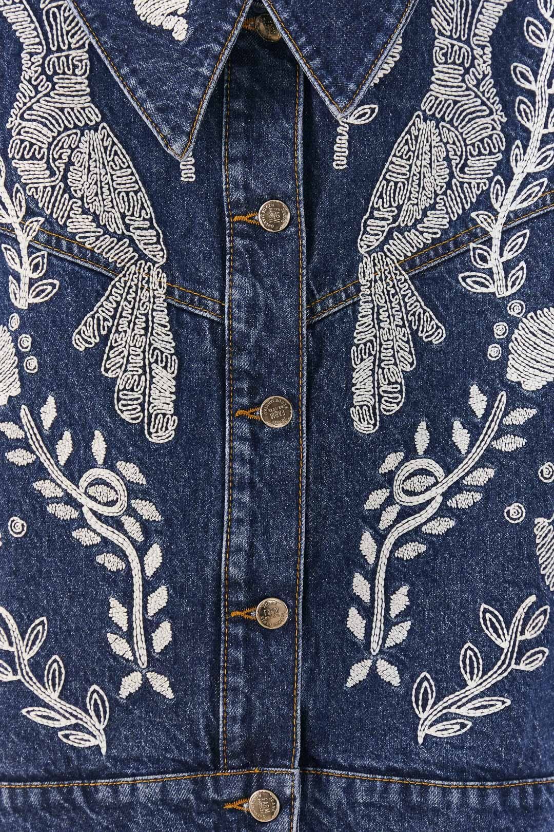 Jungle Flow Embroidered Denim Jacket sold by FARM Rio product image thumbnail 5