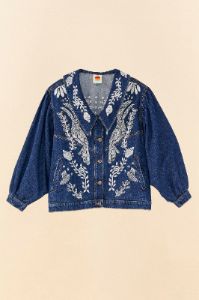 Jungle Flow Embroidered Denim Jacket sold by FARM Rio