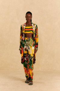Yellow, Green & Red Striped Crop Top sold by FARM Rio