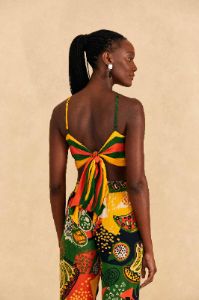 Yellow, Green & Red Striped Crop Top sold by FARM Rio