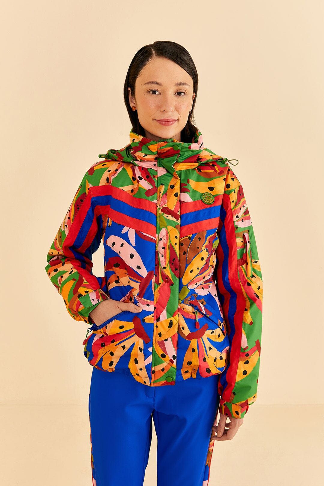 Blue Colorful Bananas Ski Jacket sold by FARM Rio