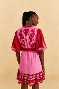 Red Jungle Scarf Cutwork Mini Dress sold by FARM Rio