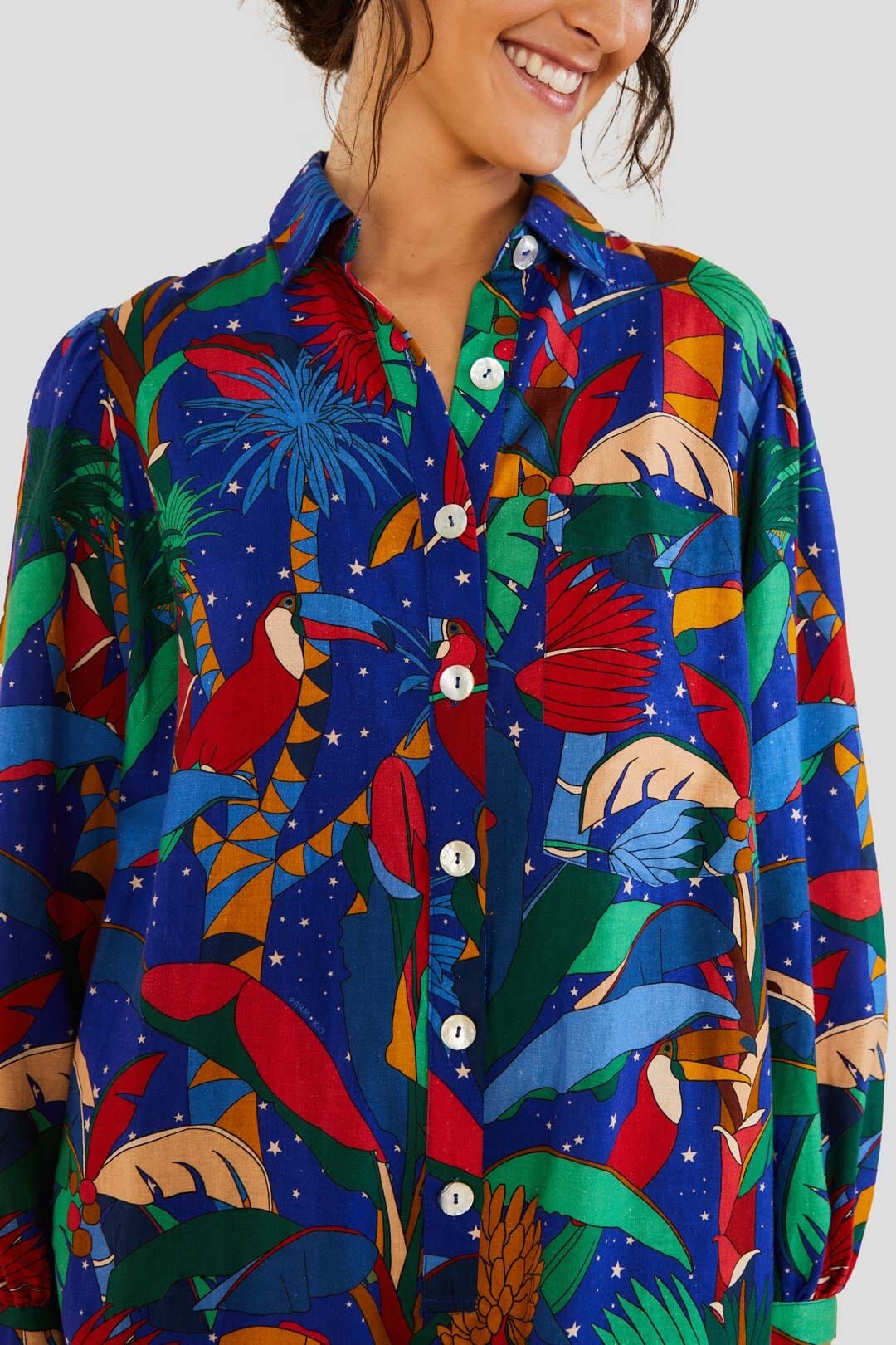 Blue Colorful Forest Romper sold by FARM Rio product image thumbnail 3