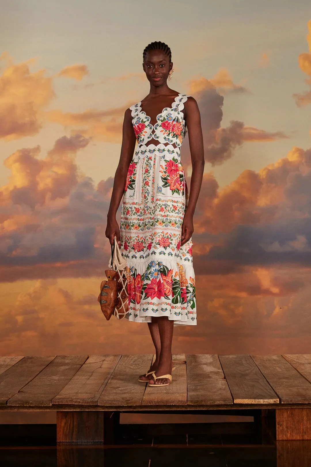 Off-White Bloom Garden Maxi Dress sold by FARM Rio