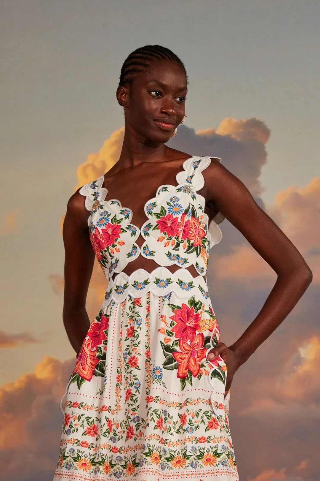 Off-White Bloom Garden Maxi Dress sold by FARM Rio product image thumbnail 2