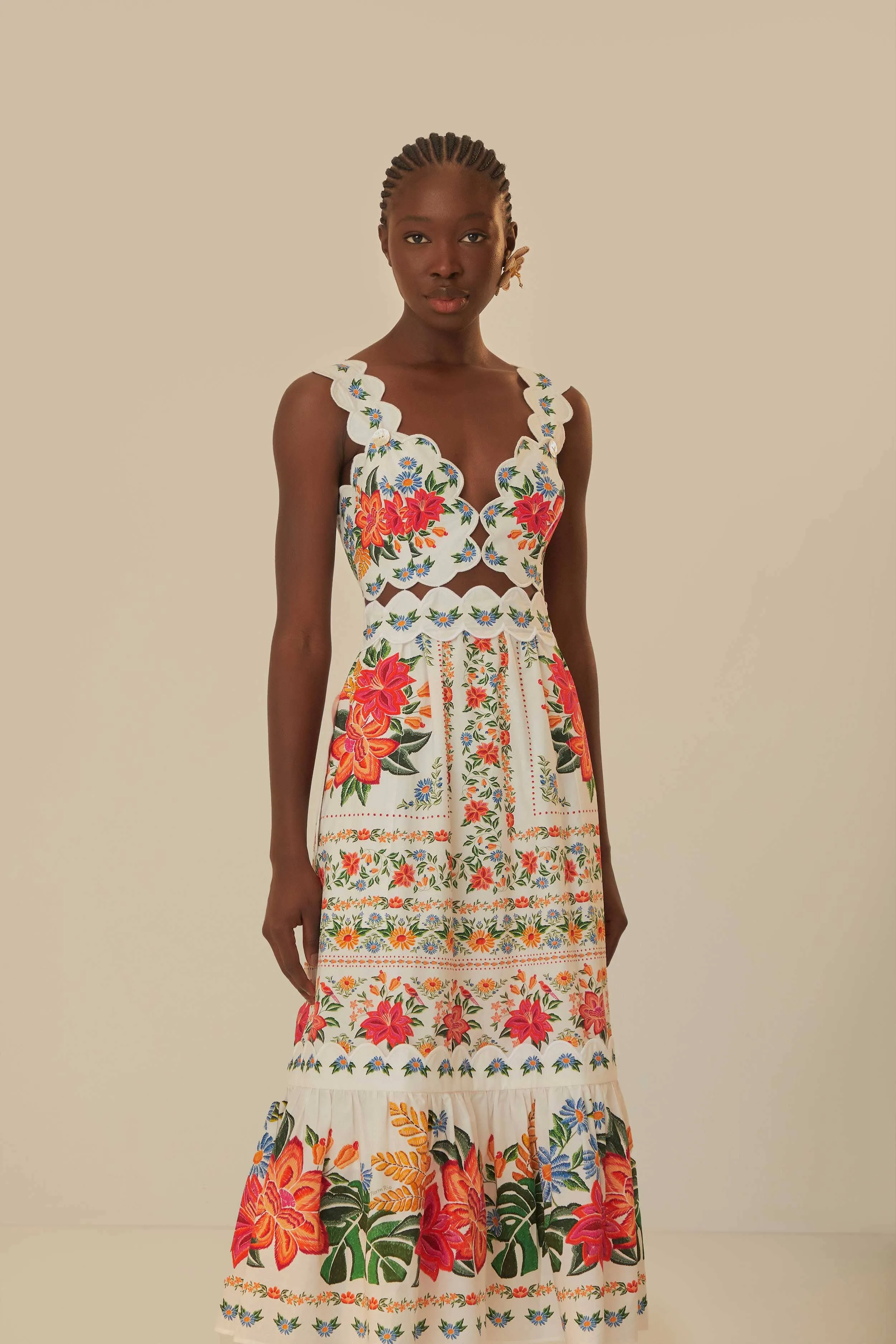 Off-White Bloom Garden Maxi Dress sold by FARM Rio product image thumbnail 3