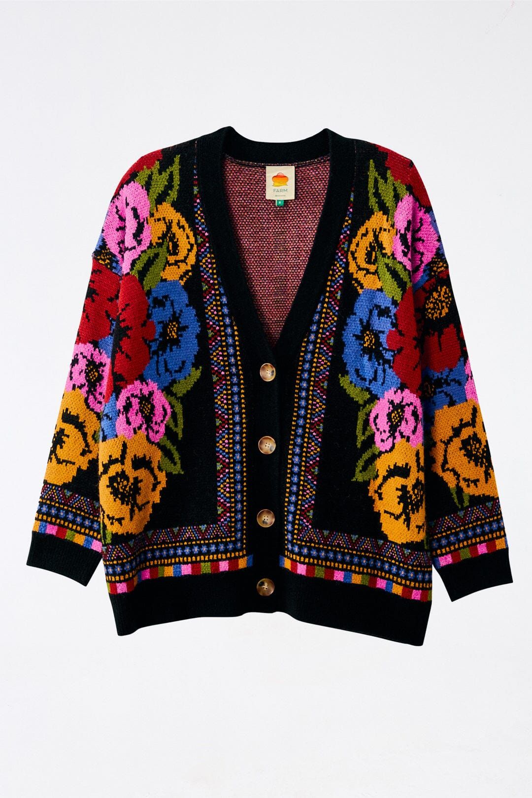 Black Flowers Tapestry Midi Cardigan sold by FARM Rio product image thumbnail 6