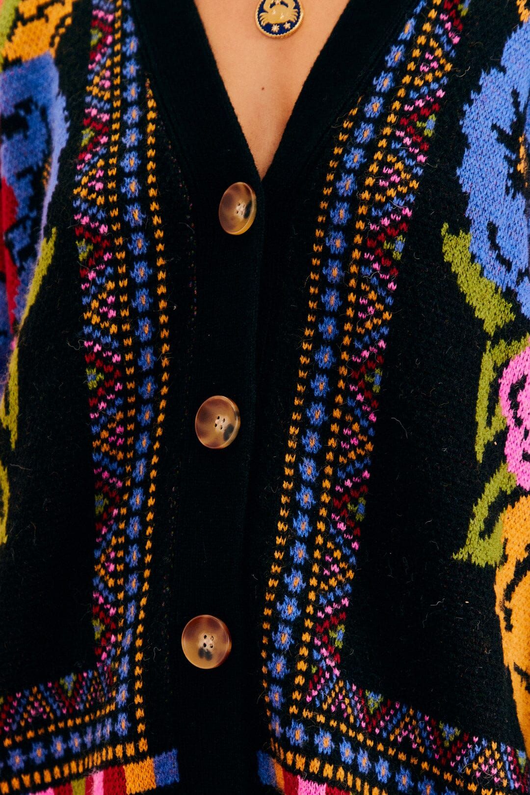 Black Flowers Tapestry Midi Cardigan sold by FARM Rio product image thumbnail 5