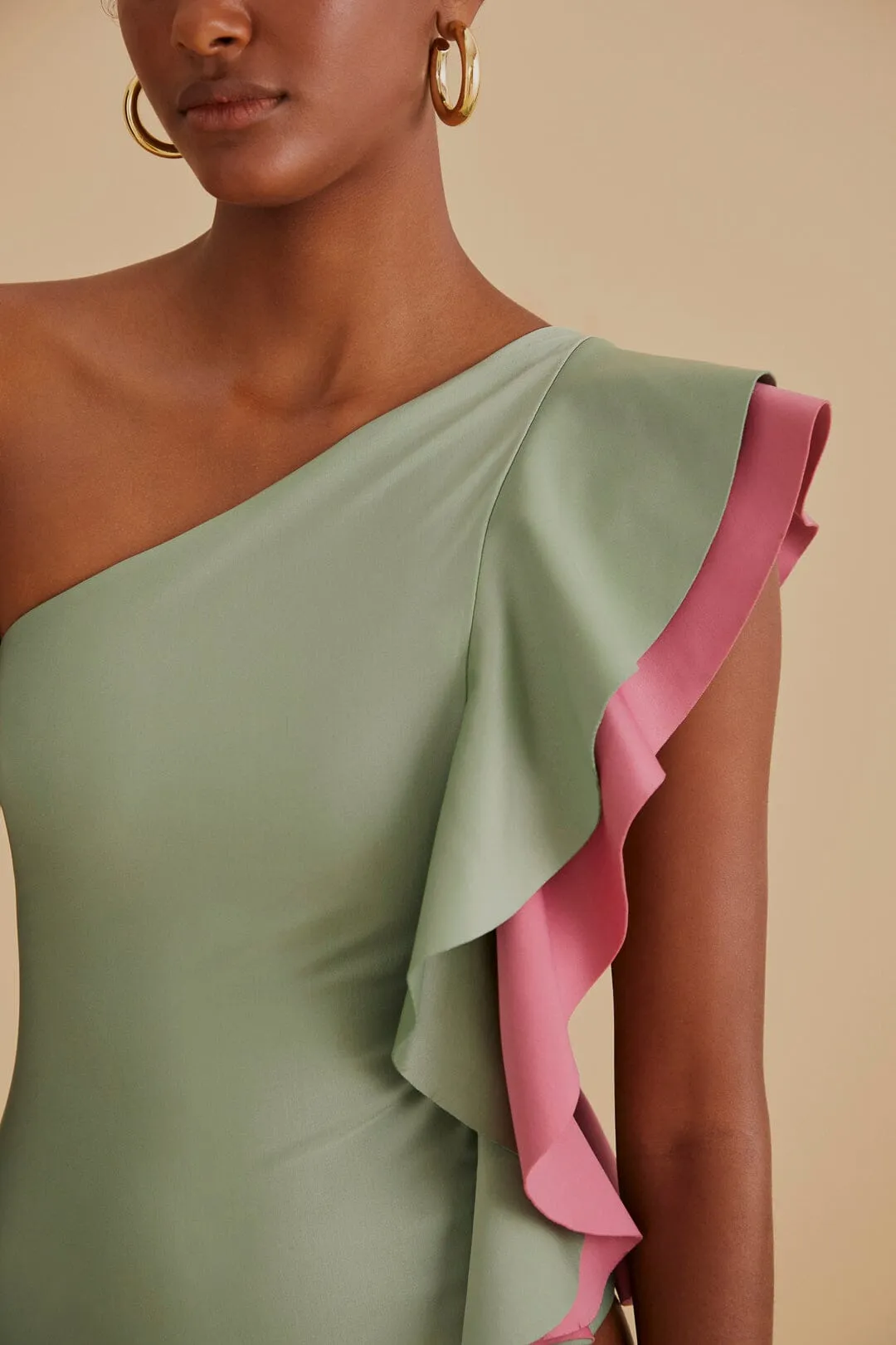 Green Ruffle One Piece Swimsuit sold by FARM Rio product image thumbnail 3