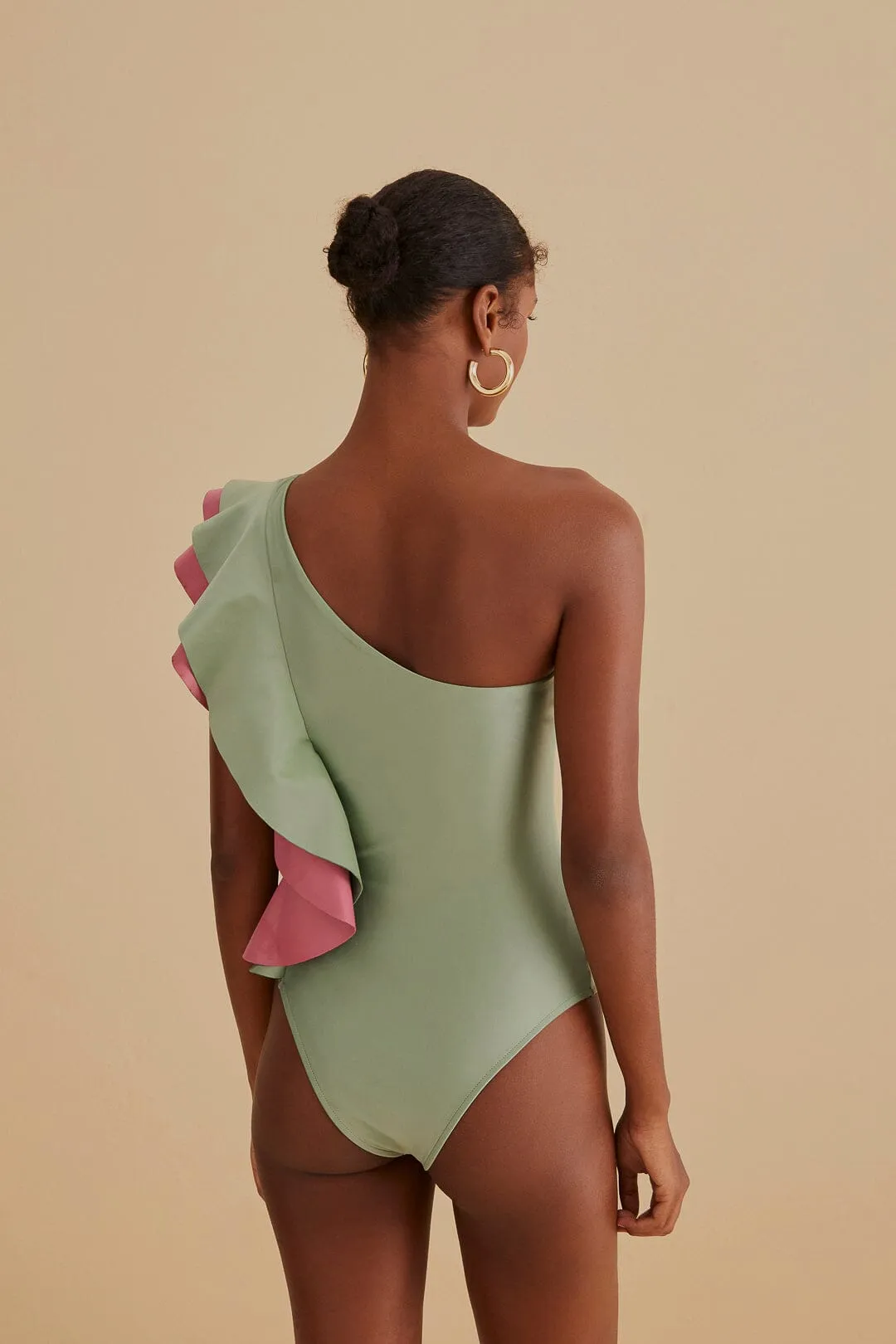 Green Ruffle One Piece Swimsuit sold by FARM Rio product image thumbnail 5