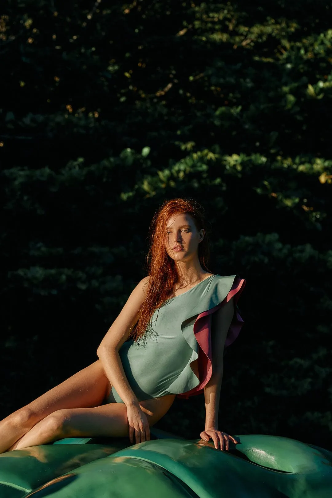 Green Ruffle One Piece Swimsuit sold by FARM Rio product image thumbnail 2