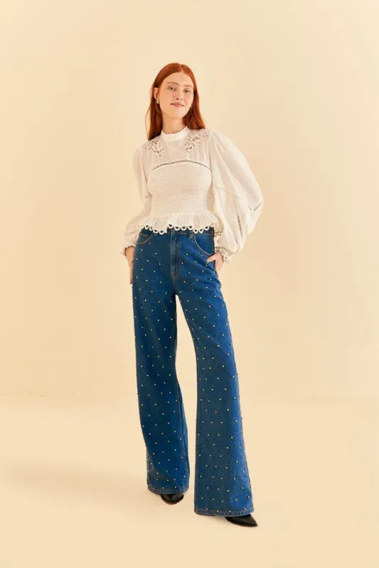 Baggy Beaded Jeans sold by FARM Rio