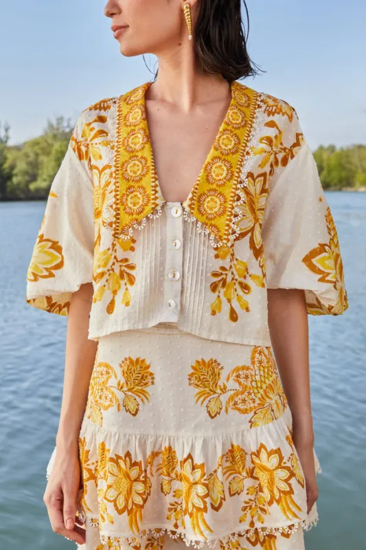 Off-White Aura Floral Blouse sold by FARM Rio