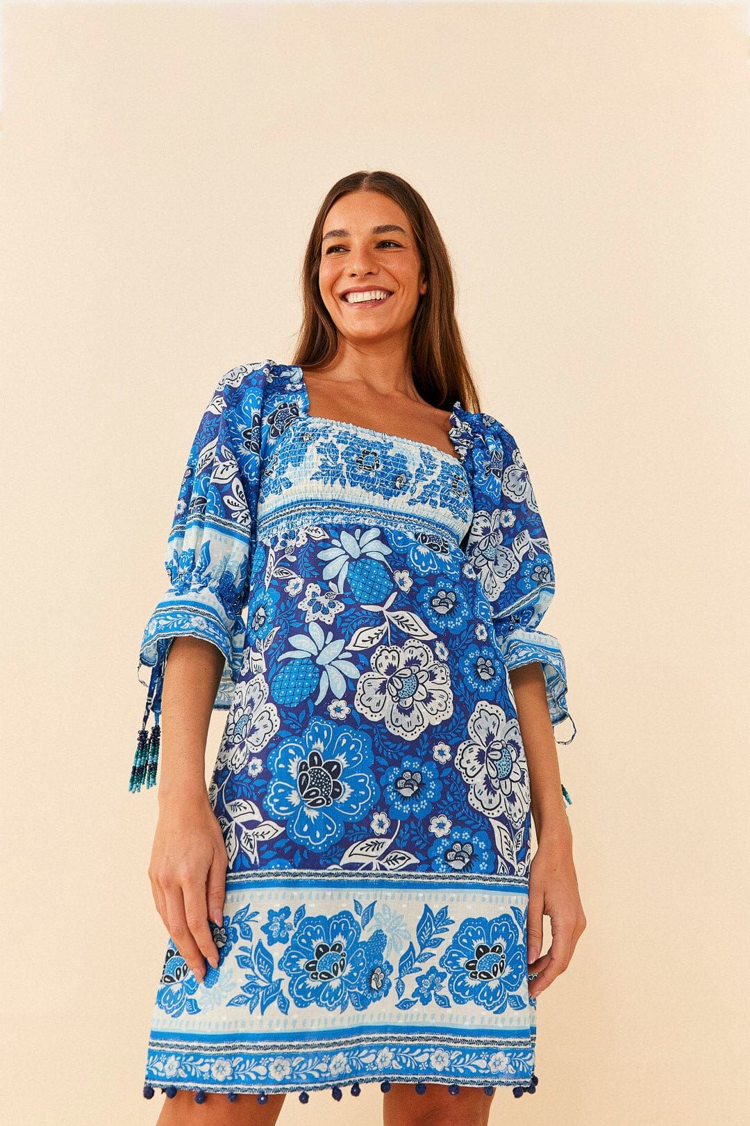 Blue Full Of Flowers Mini Dress sold by FARM Rio product image thumbnail 2