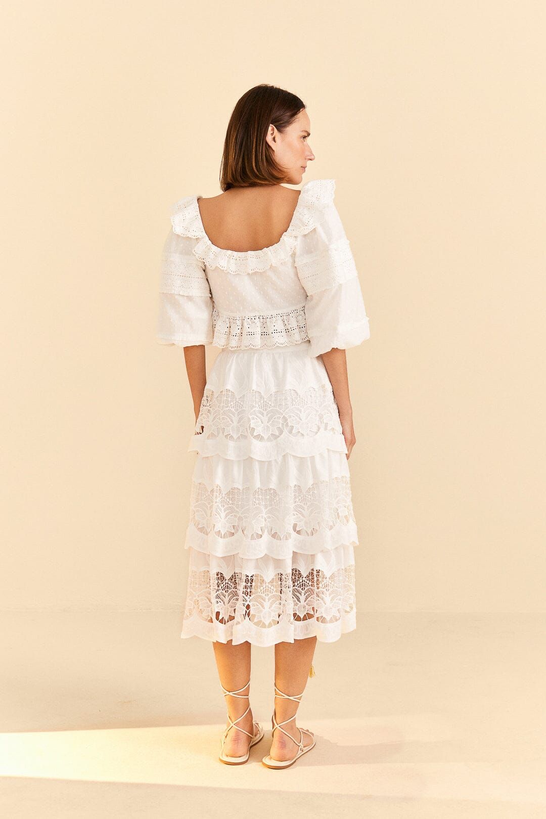 White Lace Midi Skirt sold by FARM Rio product image thumbnail 4