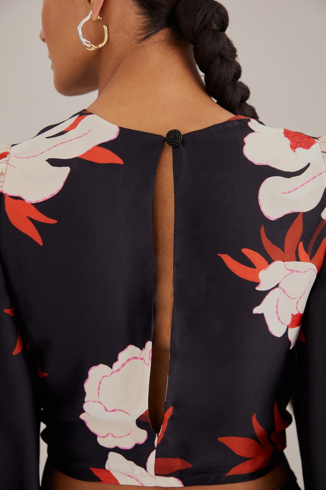 Black Peony Long Sleeve Blouse sold by FARM Rio product image thumbnail 3