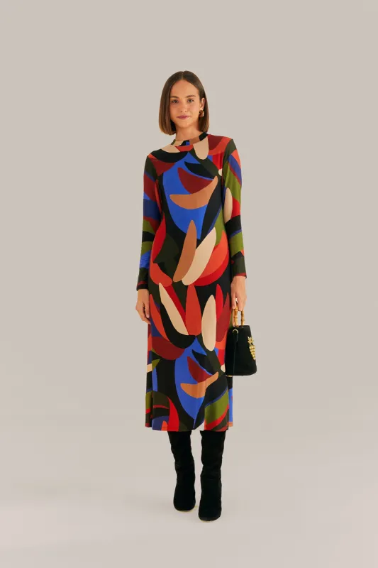 Multicolor Graphic Bananas Lenzing™ Ecovero™ Viscose Midi Dress sold by FARM Rio