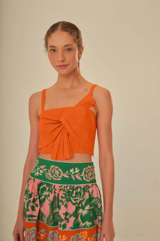 Orange Front Bow Top sold by FARM Rio
