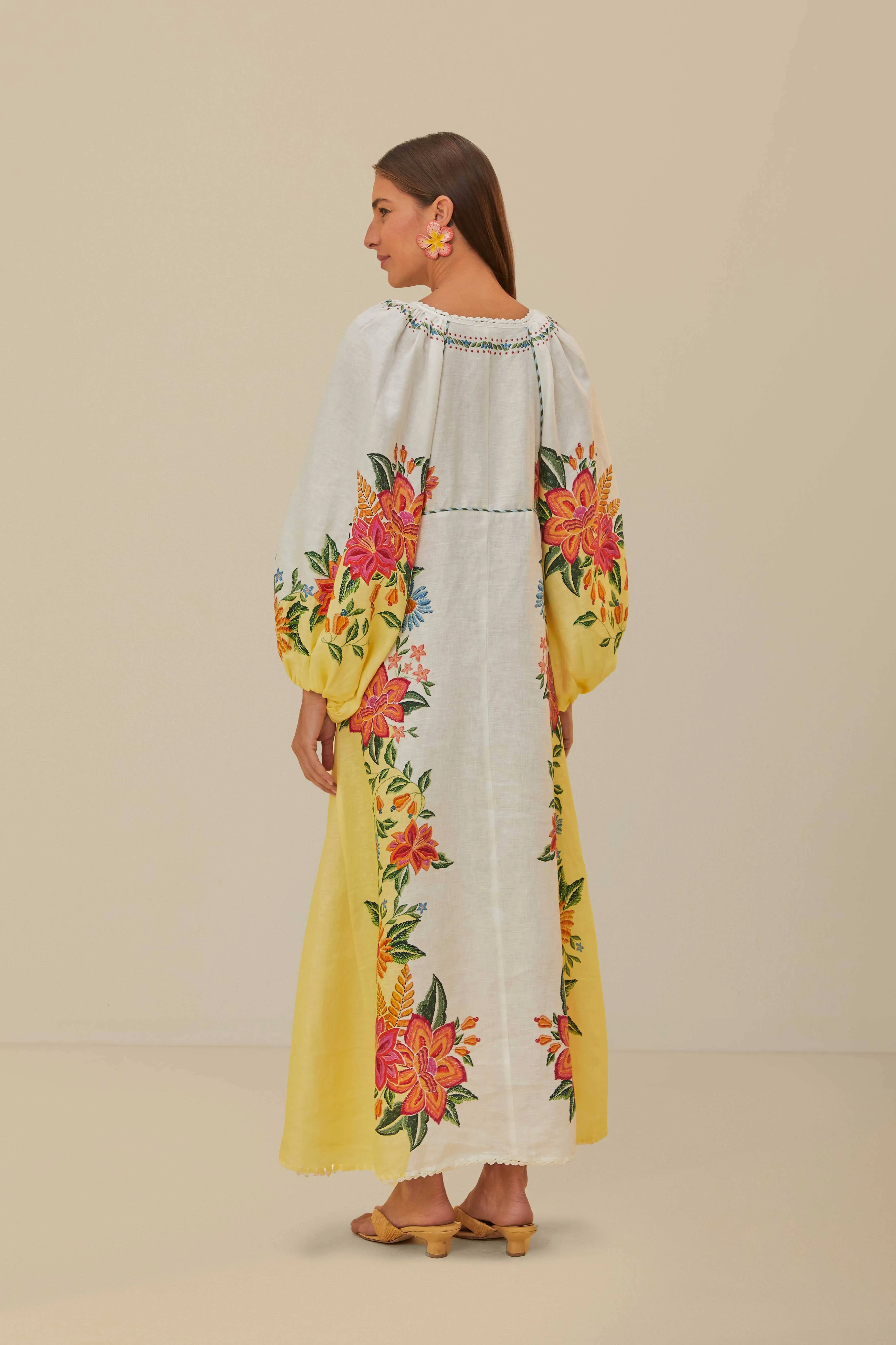 Off-White Bloom Garden Maxi Dress sold by FARM Rio product image thumbnail 3