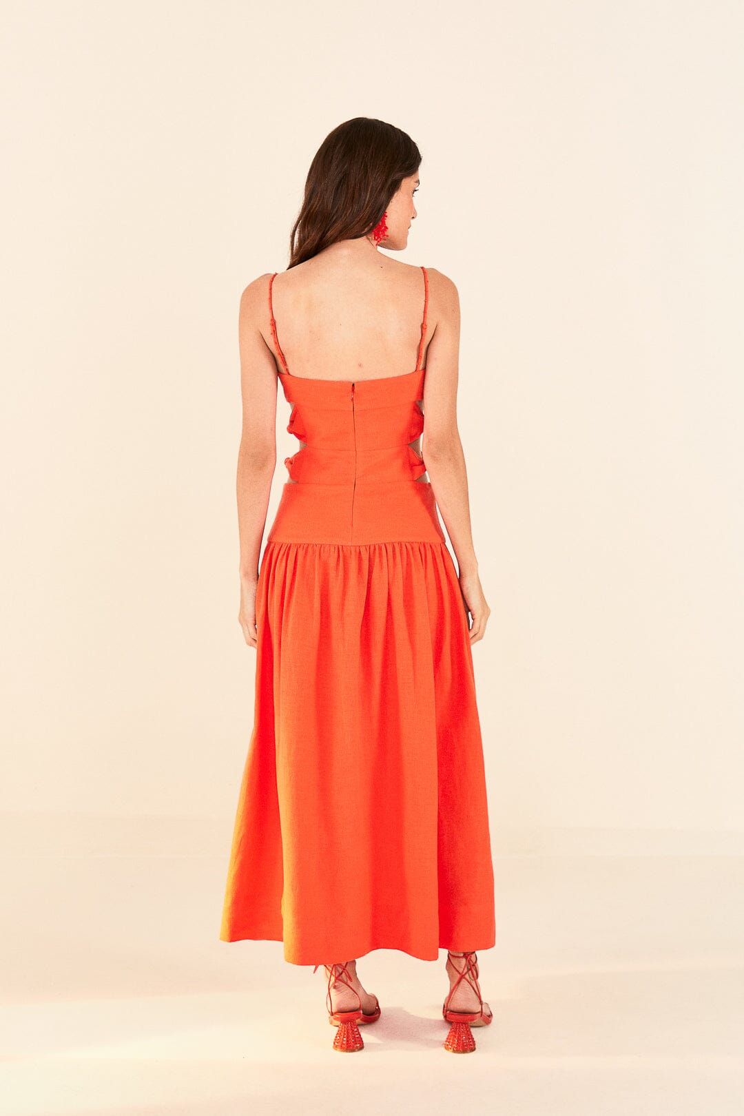 Orange Cut Out Midi Dress sold by FARM Rio product image thumbnail 4
