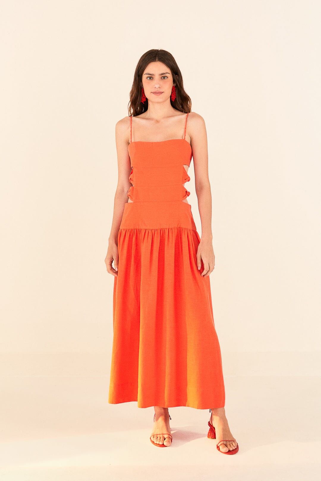 Orange Cut Out Midi Dress sold by FARM Rio