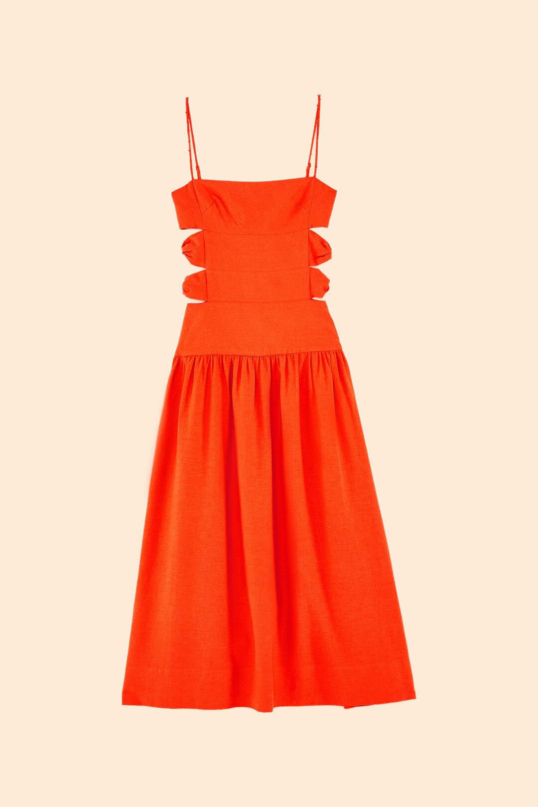 Orange Cut Out Midi Dress sold by FARM Rio product image thumbnail 6