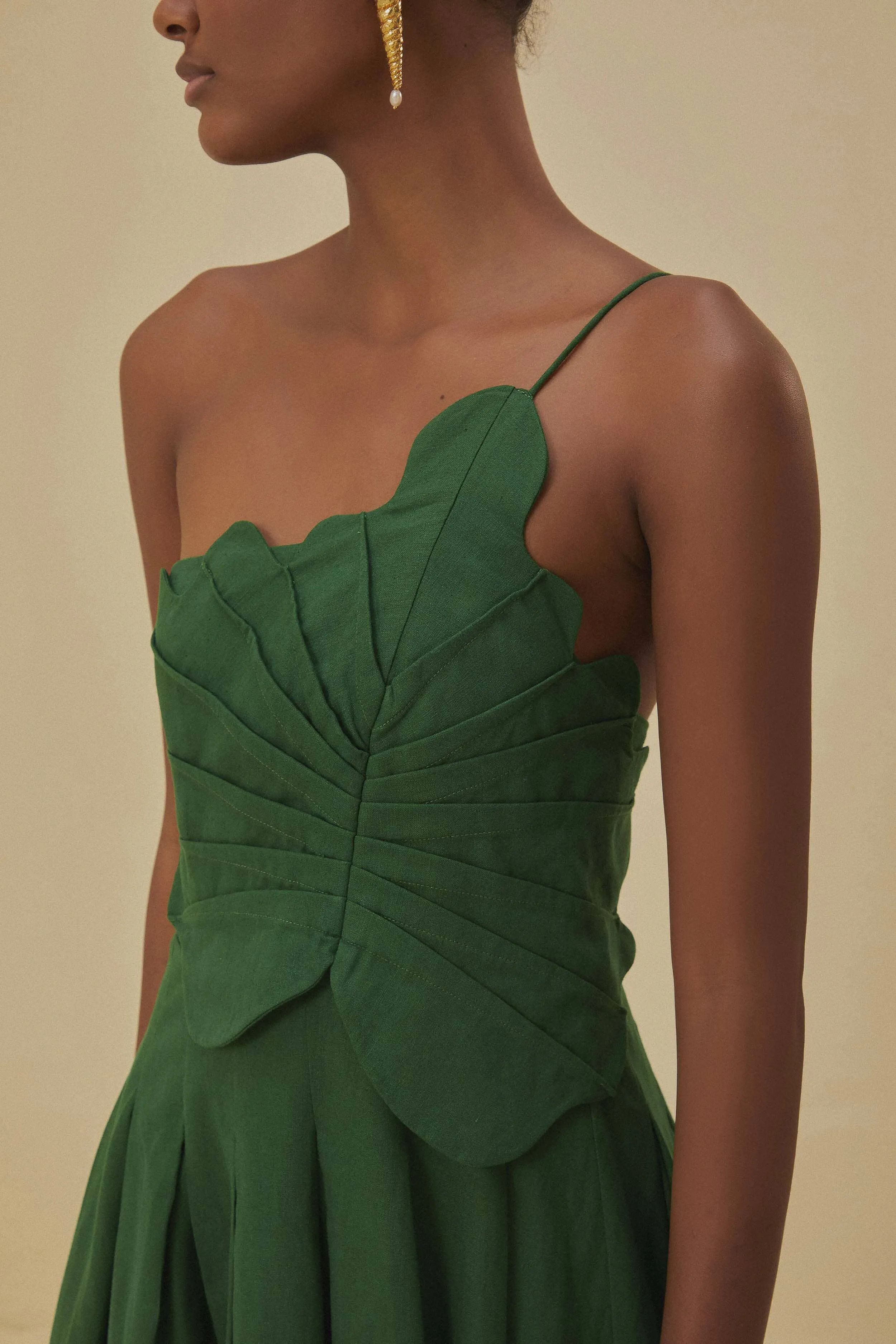 Green One Shoulder Lea Mini Dress sold by FARM Rio product image thumbnail 3