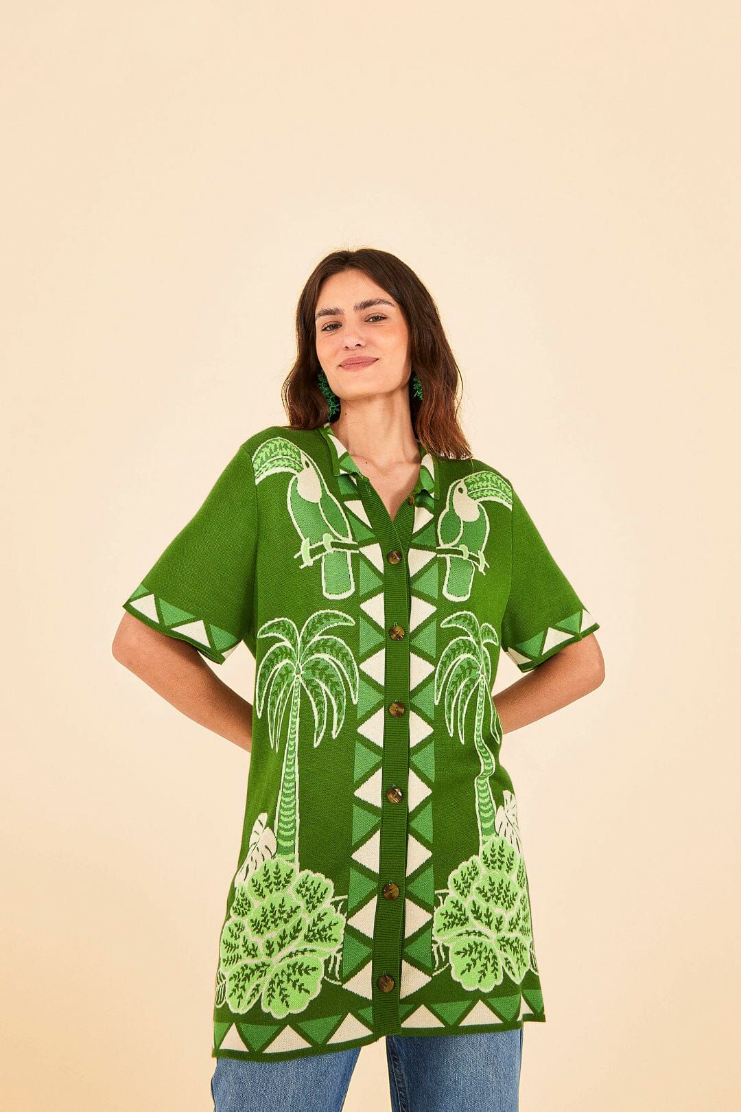 Green Summer Sunrise Lenzing™ Ecovero™ Viscose Knit Shirt sold by FARM Rio product image thumbnail 2