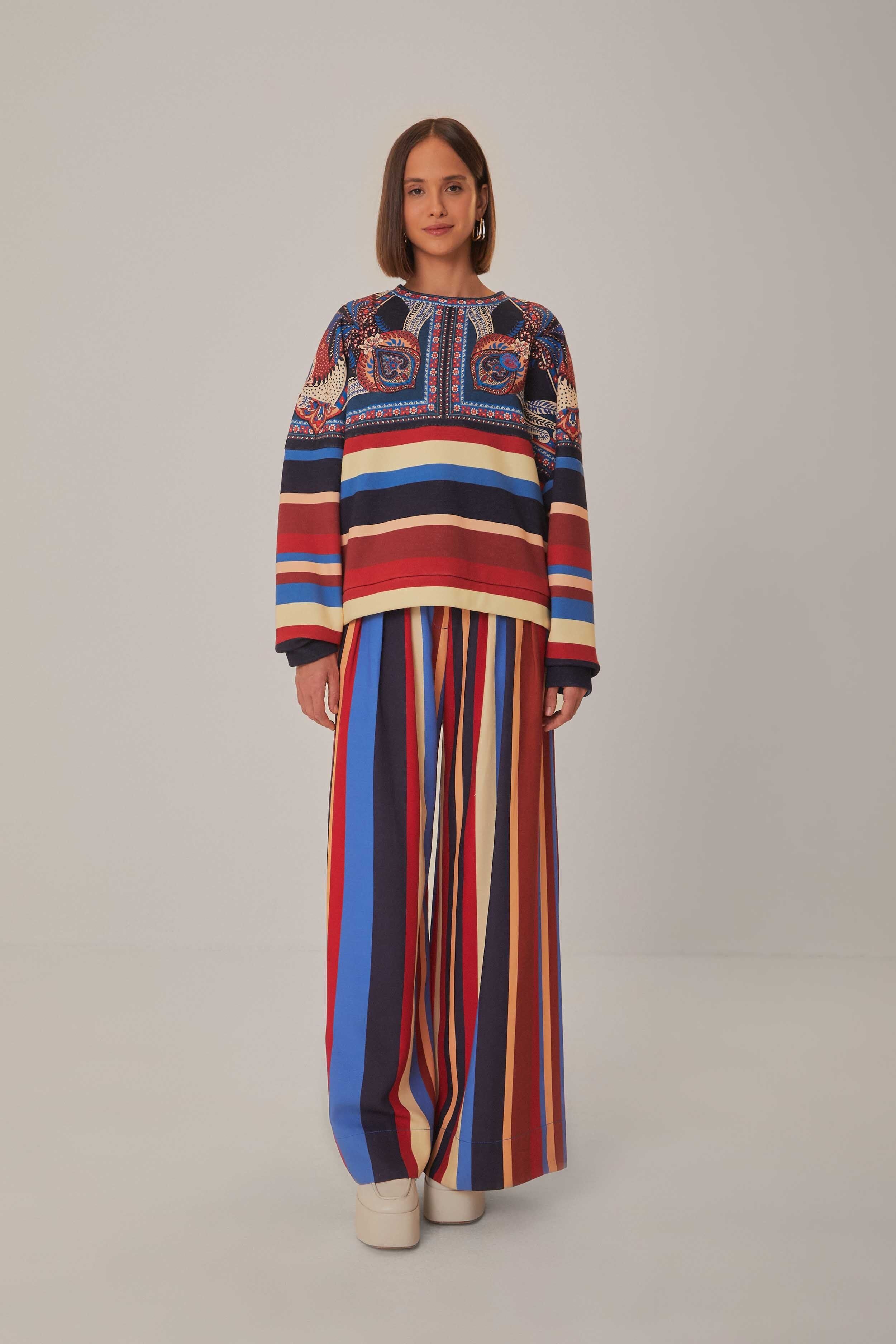 Energy Scarf Mixed Print Sweatshirt sold by FARM Rio product image thumbnail 2