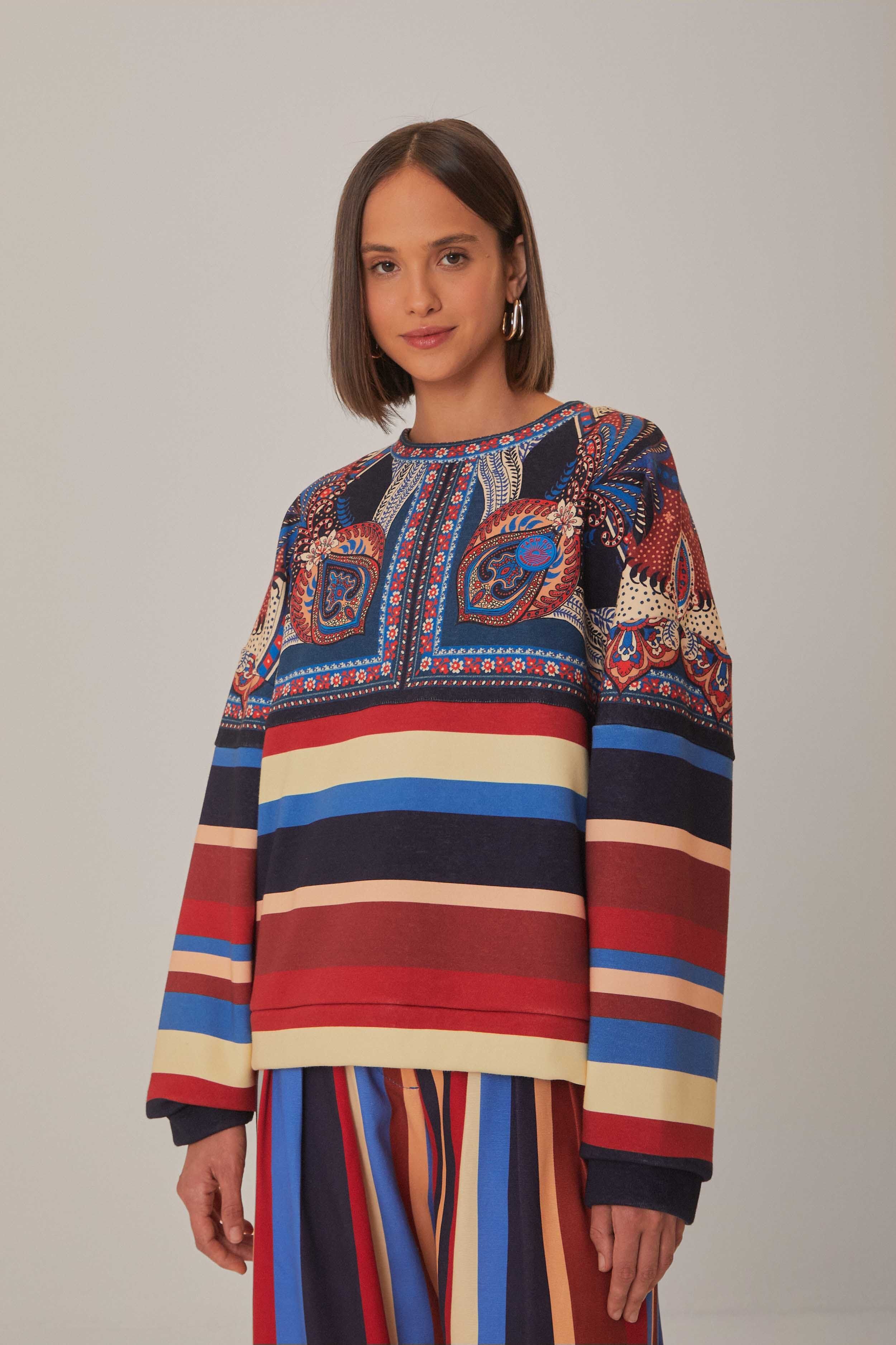 Energy Scarf Mixed Print Sweatshirt sold by FARM Rio