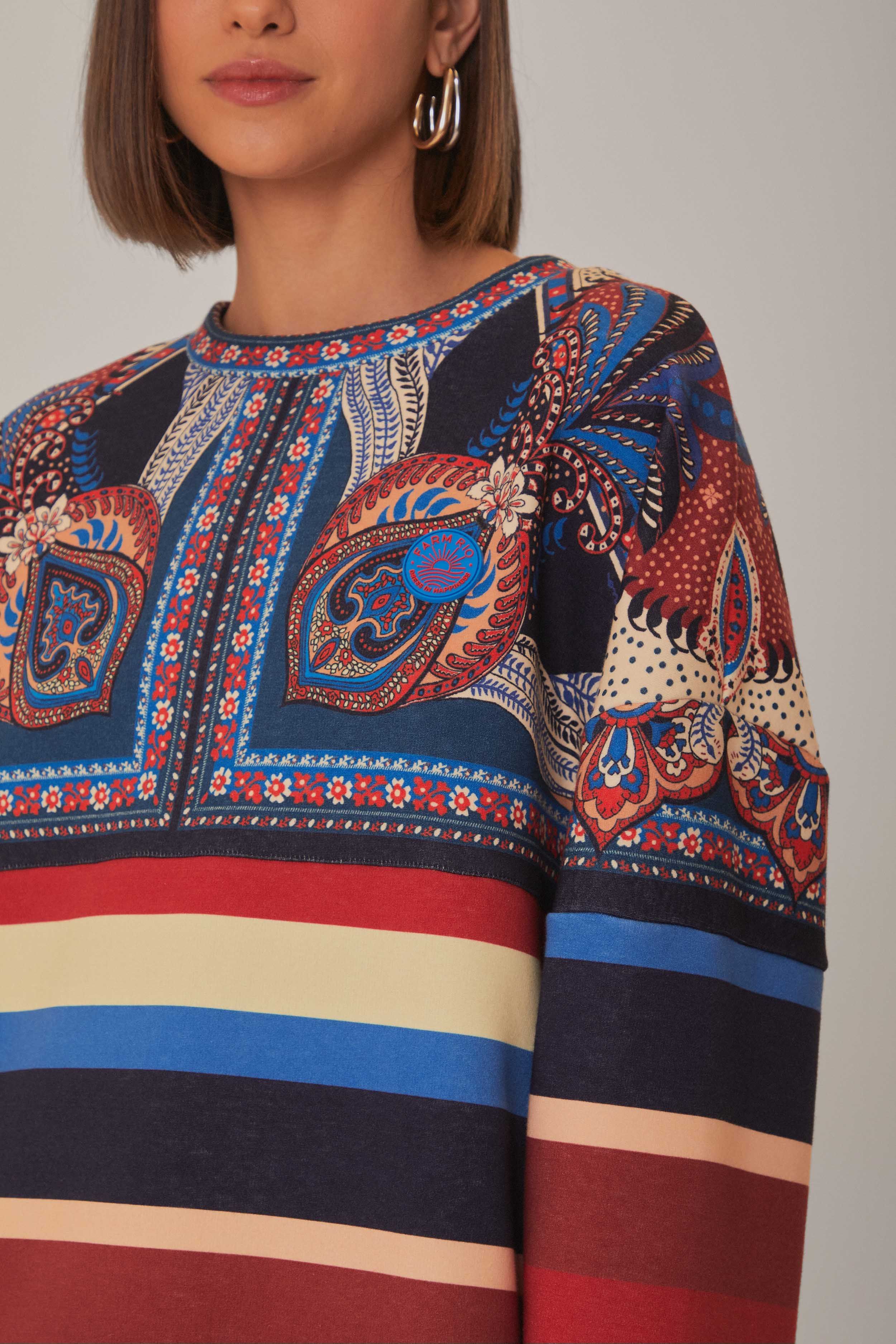 Energy Scarf Mixed Print Sweatshirt sold by FARM Rio product image thumbnail 3