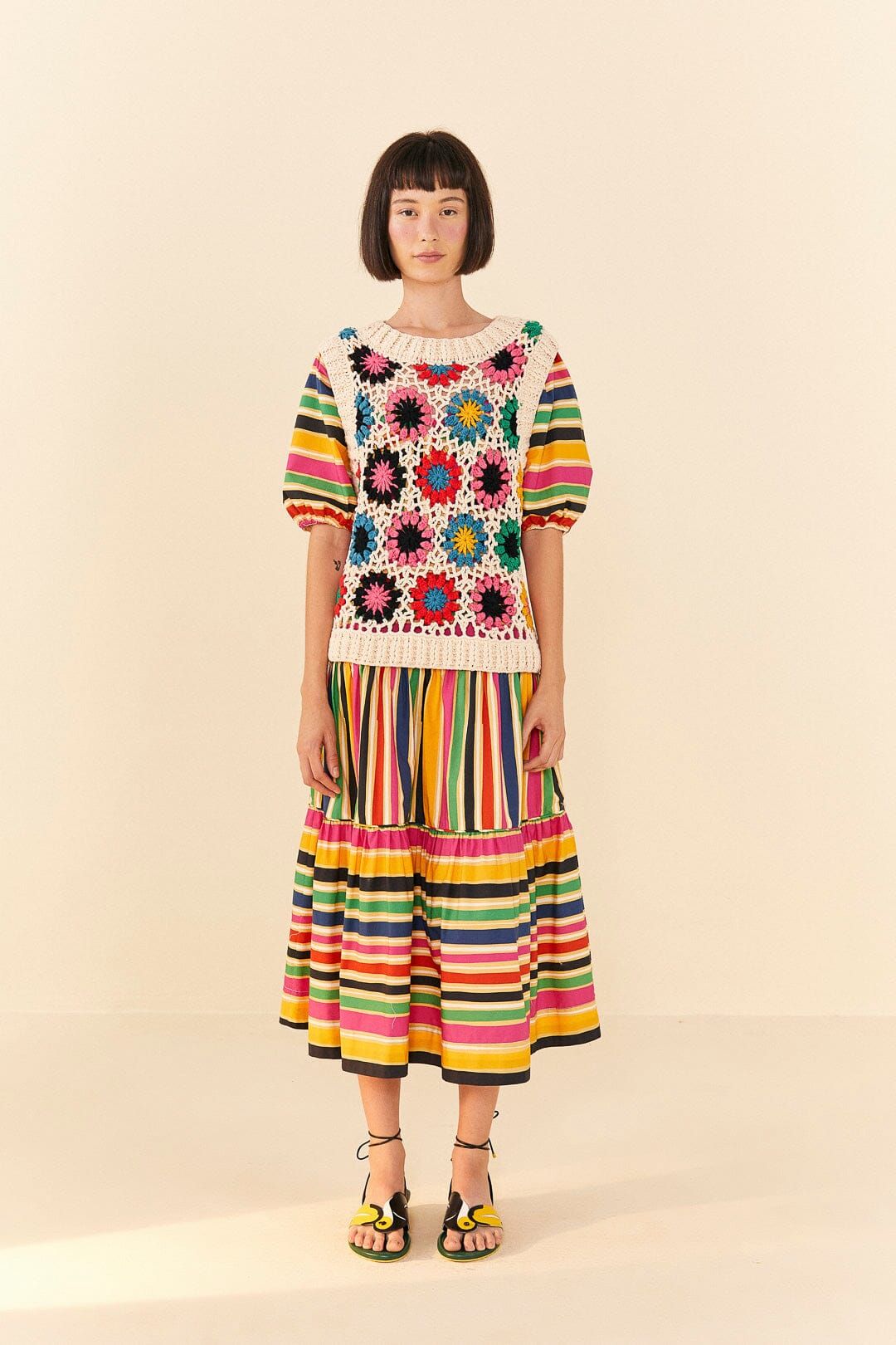 Multi Circles Crochet Vest sold by FARM Rio product image thumbnail 3