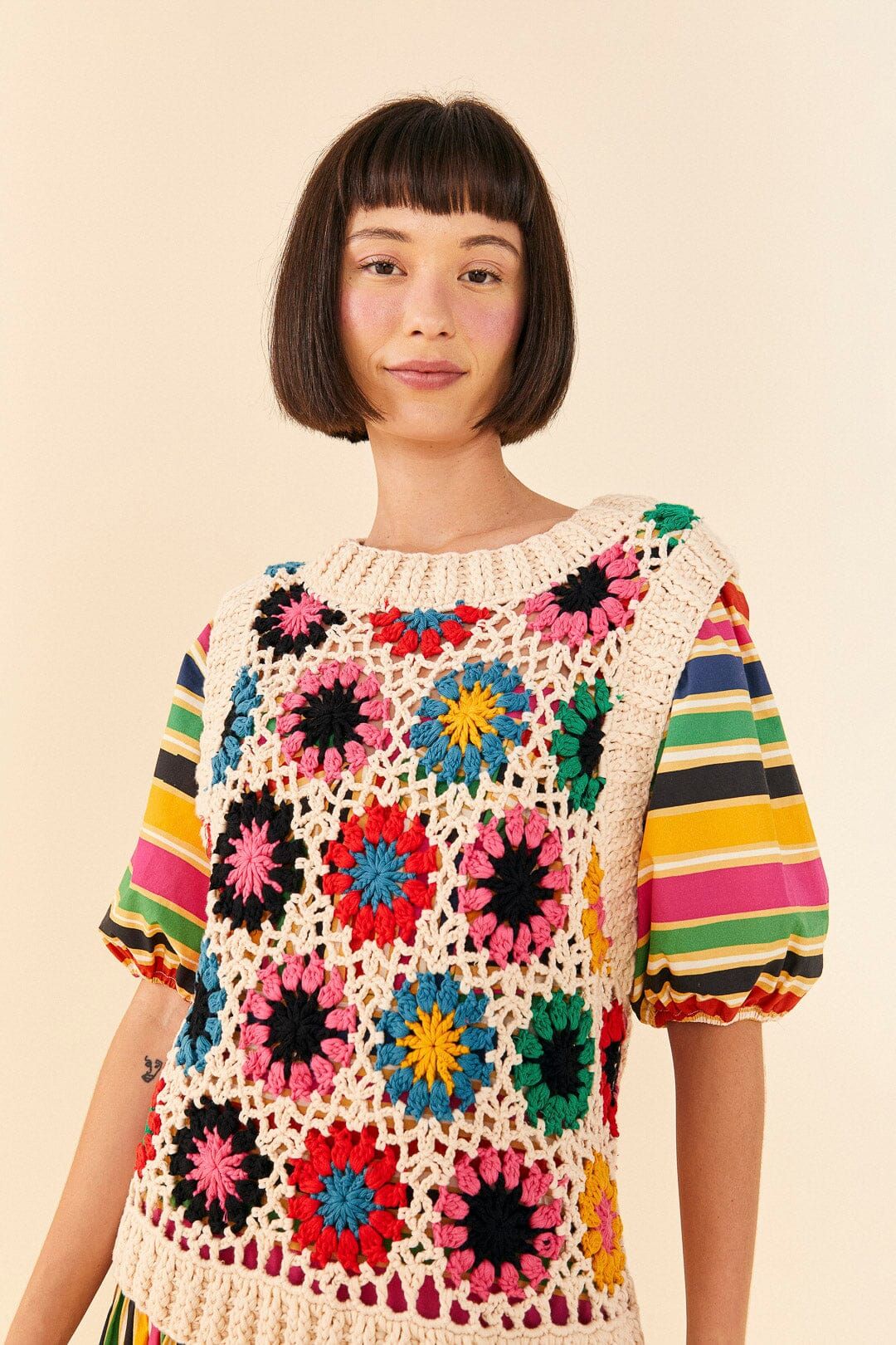 Multi Circles Crochet Vest sold by FARM Rio product image thumbnail 2