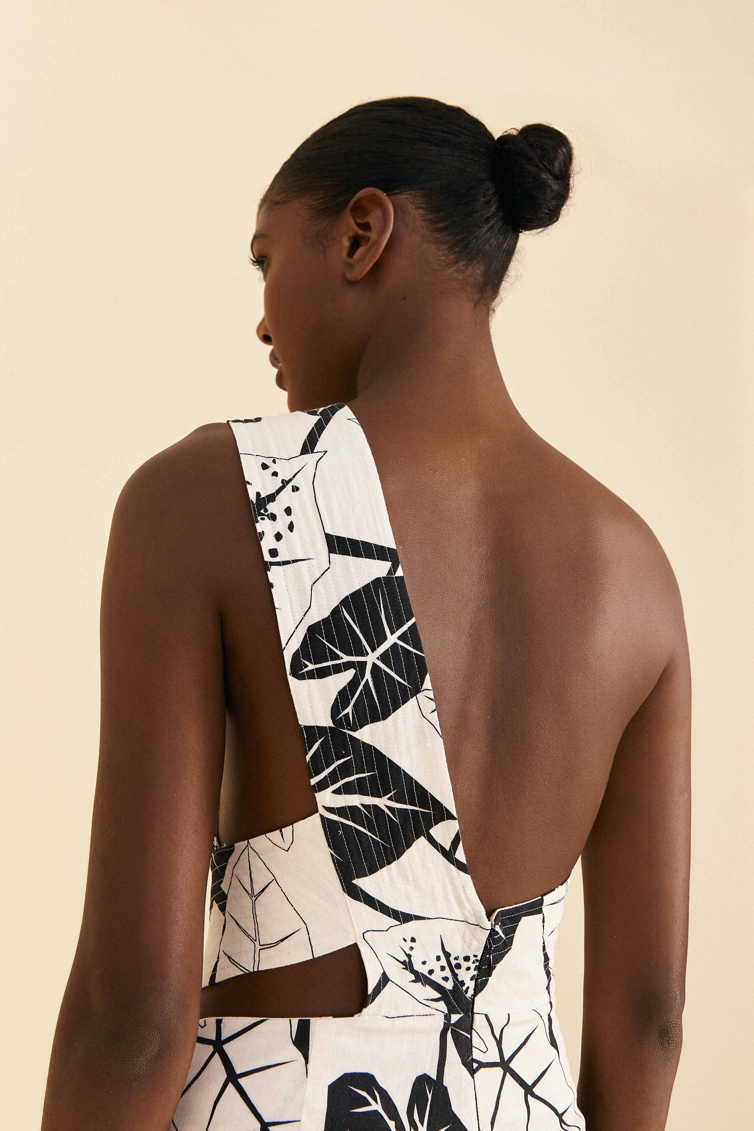 Off-White Graphic Leaves Jumpsuit sold by FARM Rio product image thumbnail 5