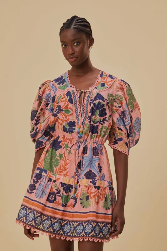 Pink Seashell Tapestry Mini Dress sold by FARM Rio