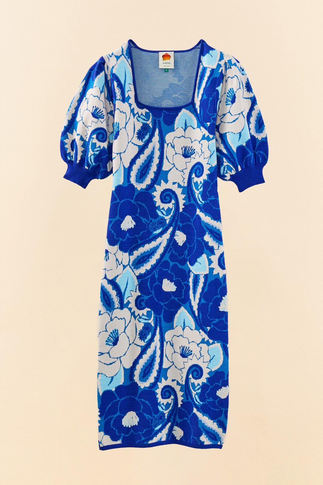 Blue Tropical Groove Knit Midi Dress sold by FARM Rio product image thumbnail 6