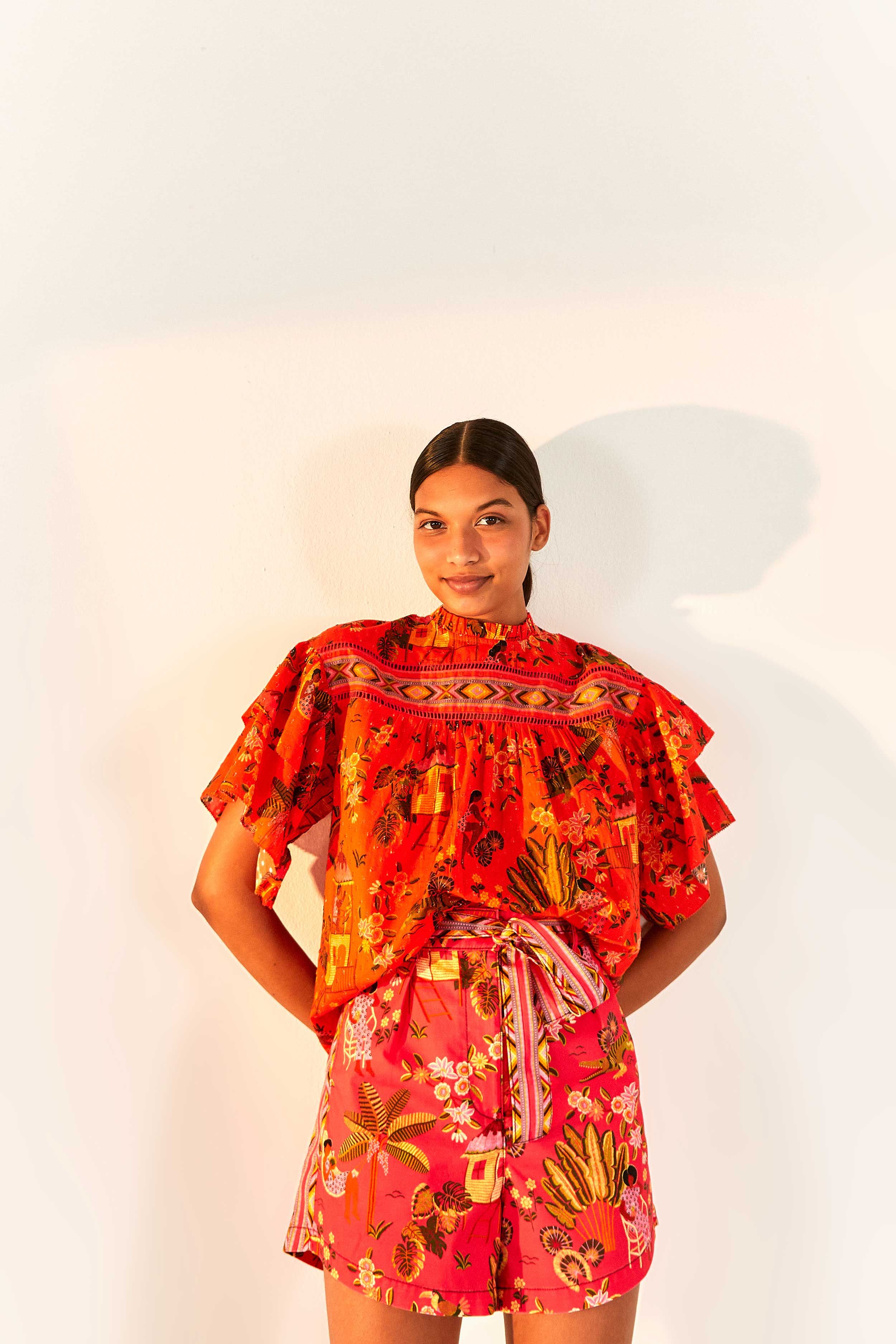 Red Secret Garden Organic Cotton Blouse sold by FARM Rio