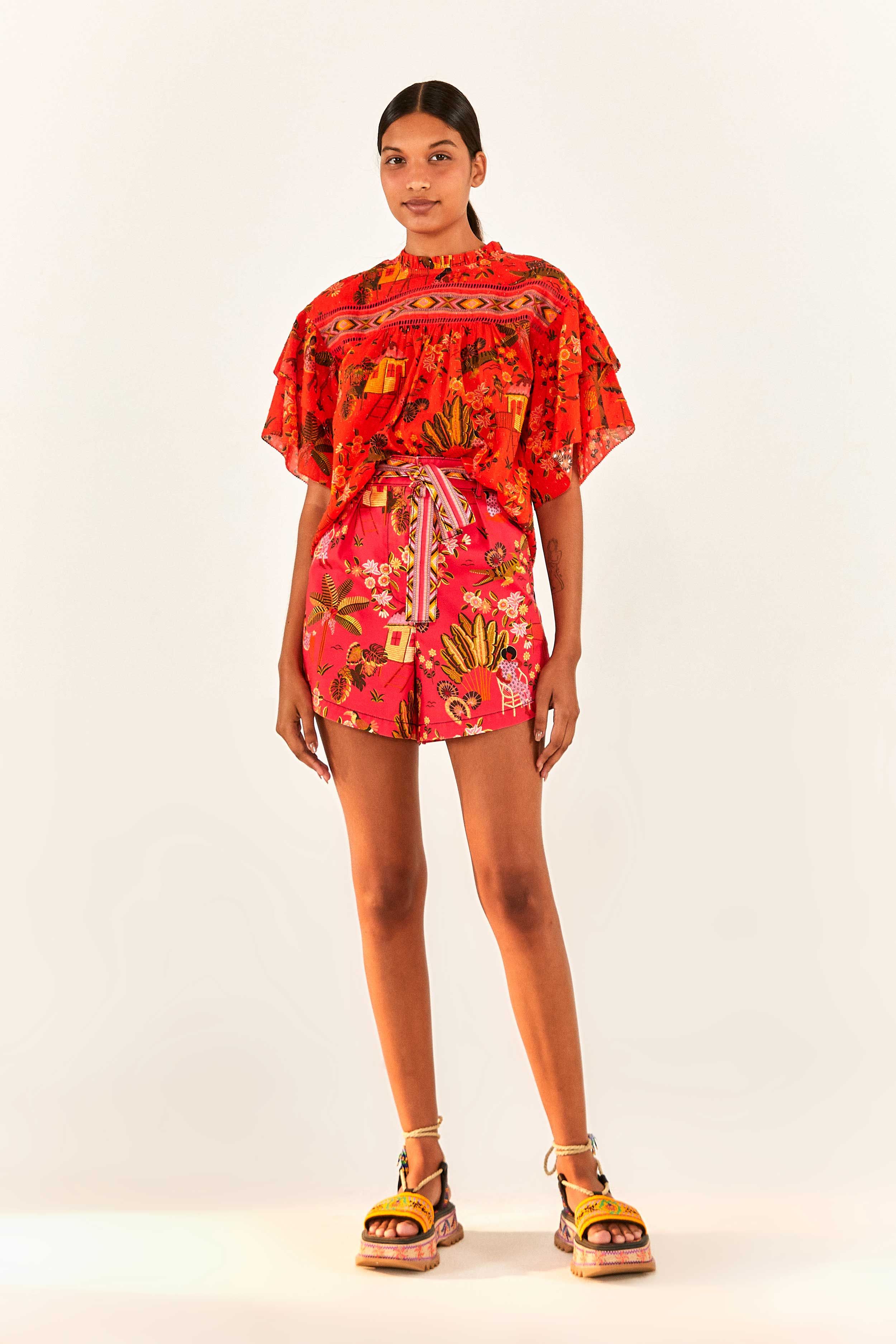 Red Secret Garden Organic Cotton Blouse sold by FARM Rio product image thumbnail 3