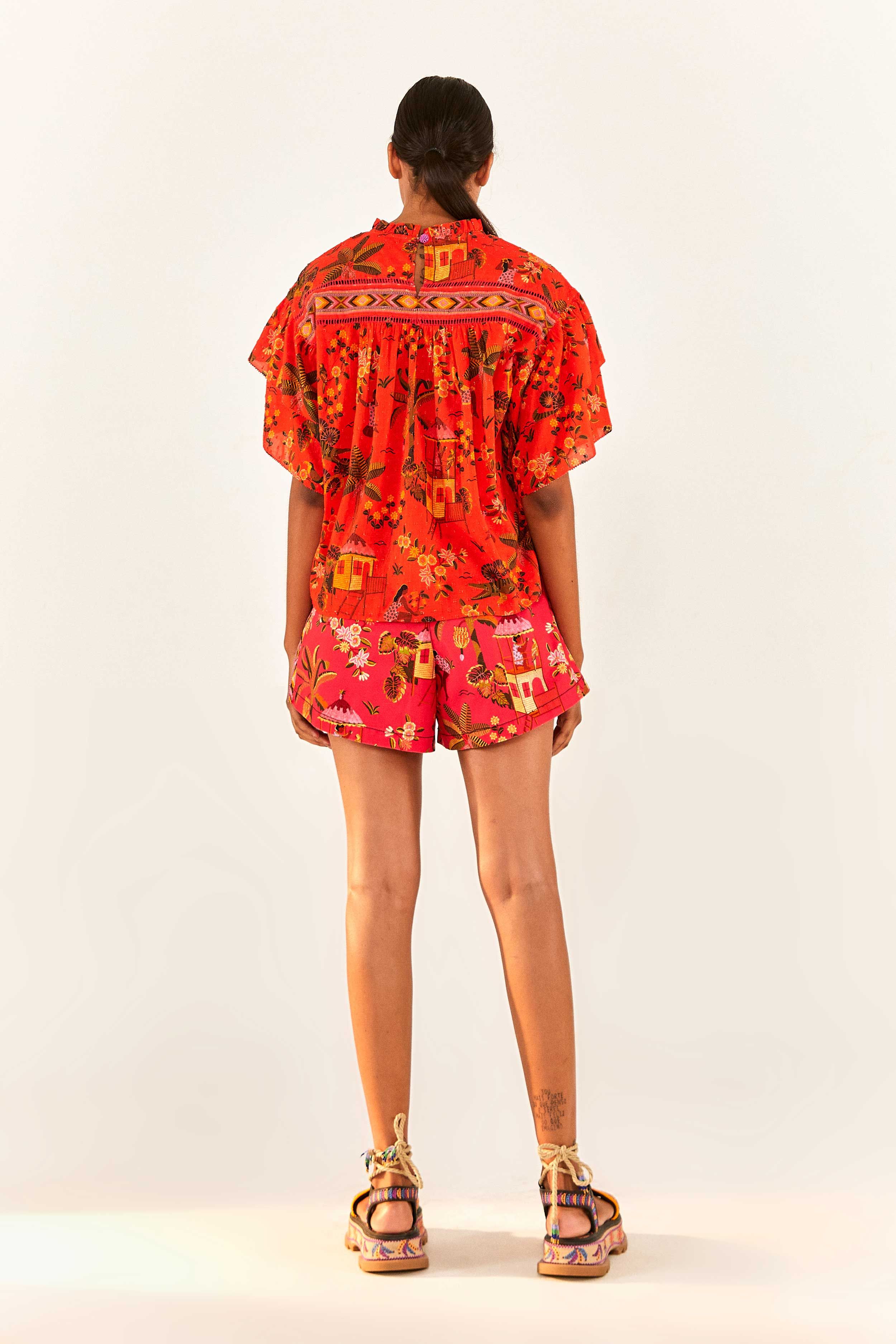 Red Secret Garden Organic Cotton Blouse sold by FARM Rio product image thumbnail 2