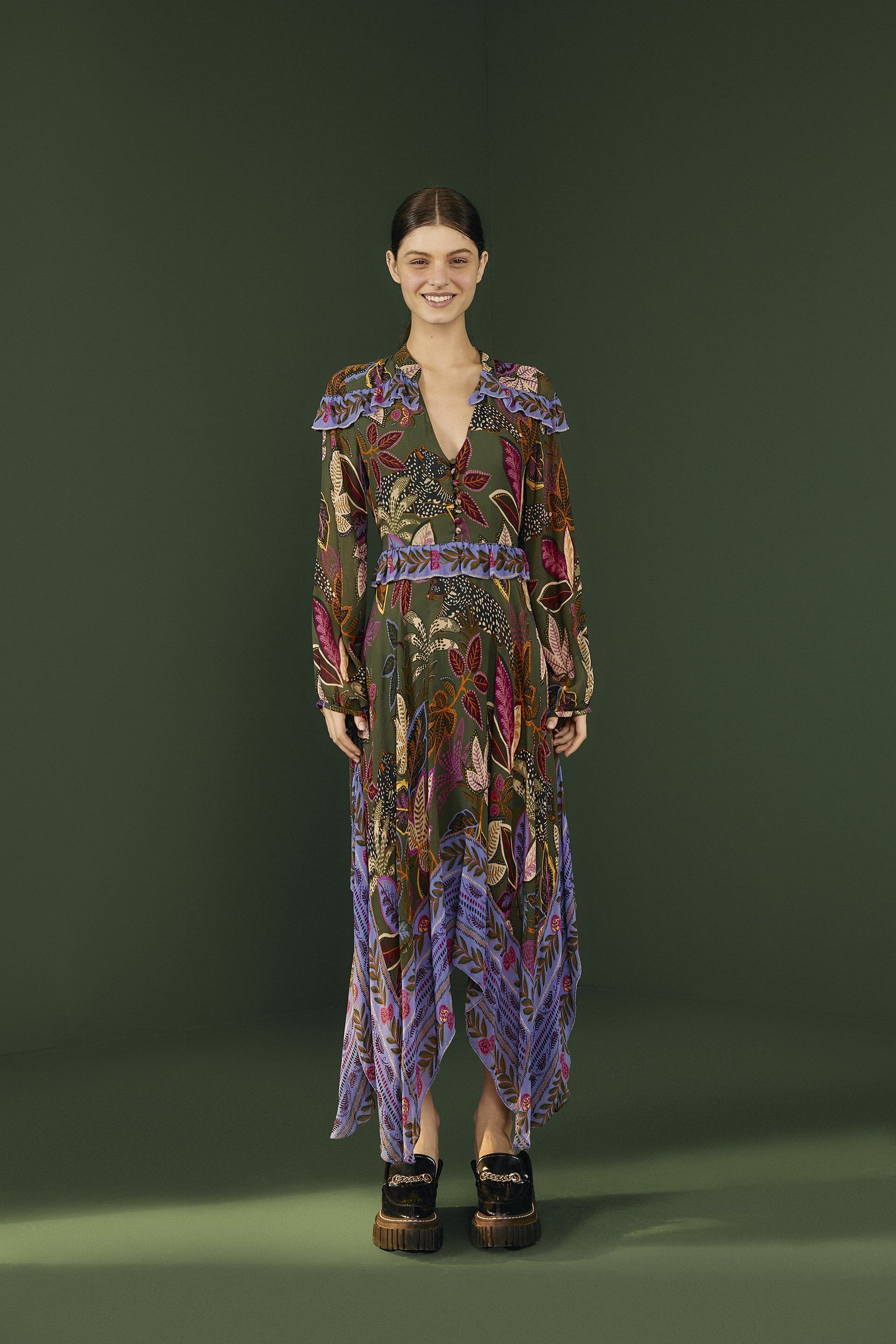 Green Wild Jungle Midi Dress sold by FARM Rio