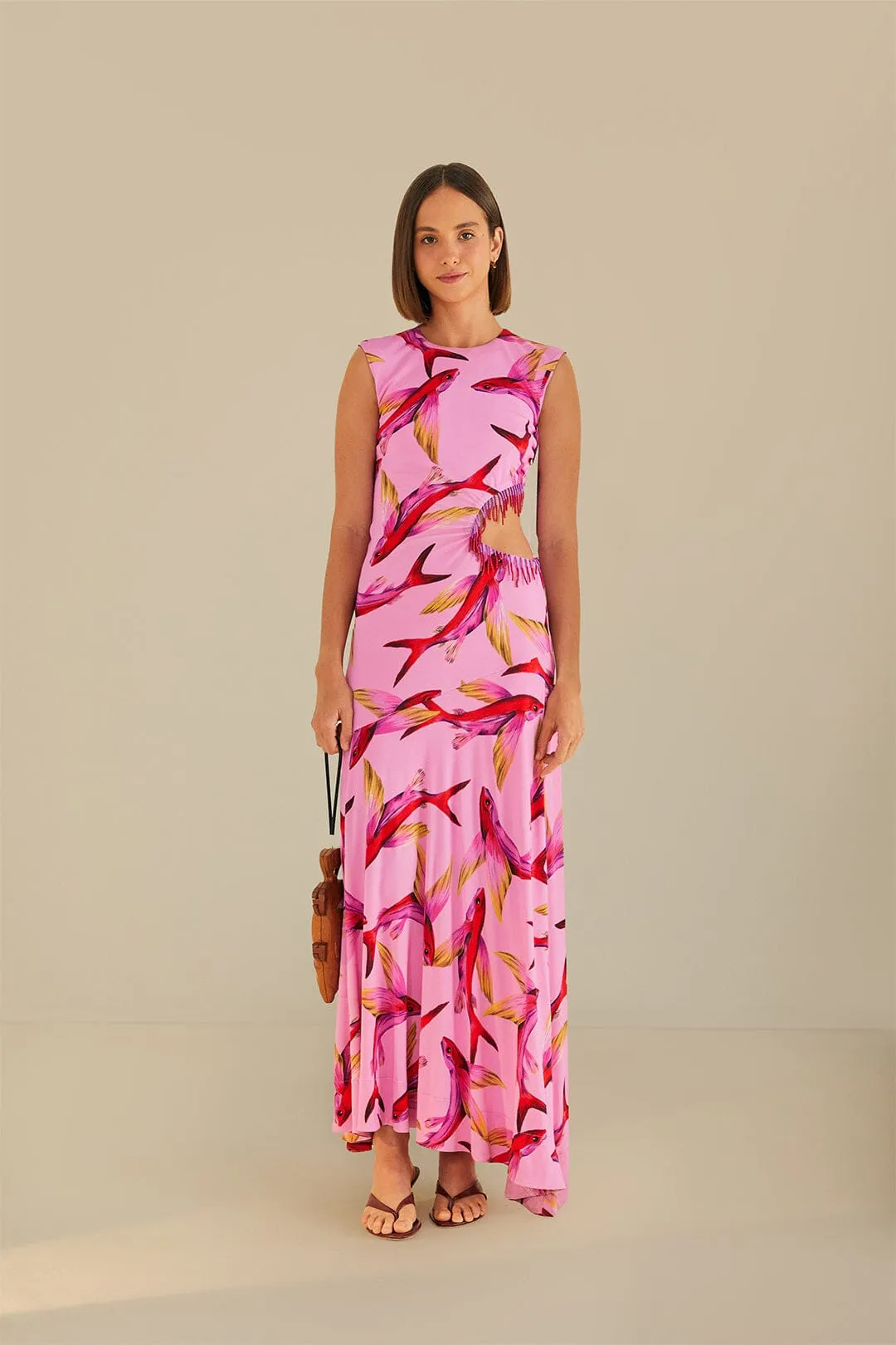 Pink Flying Fish Cut-Out Dress sold by FARM Rio
