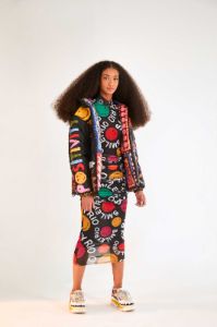 Patchwork Tapestry Smiley® Reversible Puffer Jacket sold by FARM Rio
