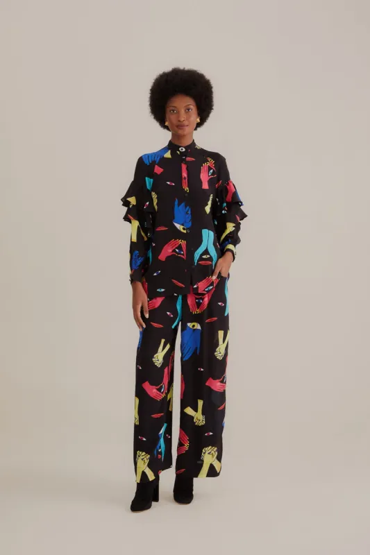 Black Colorful Together Pants sold by FARM Rio