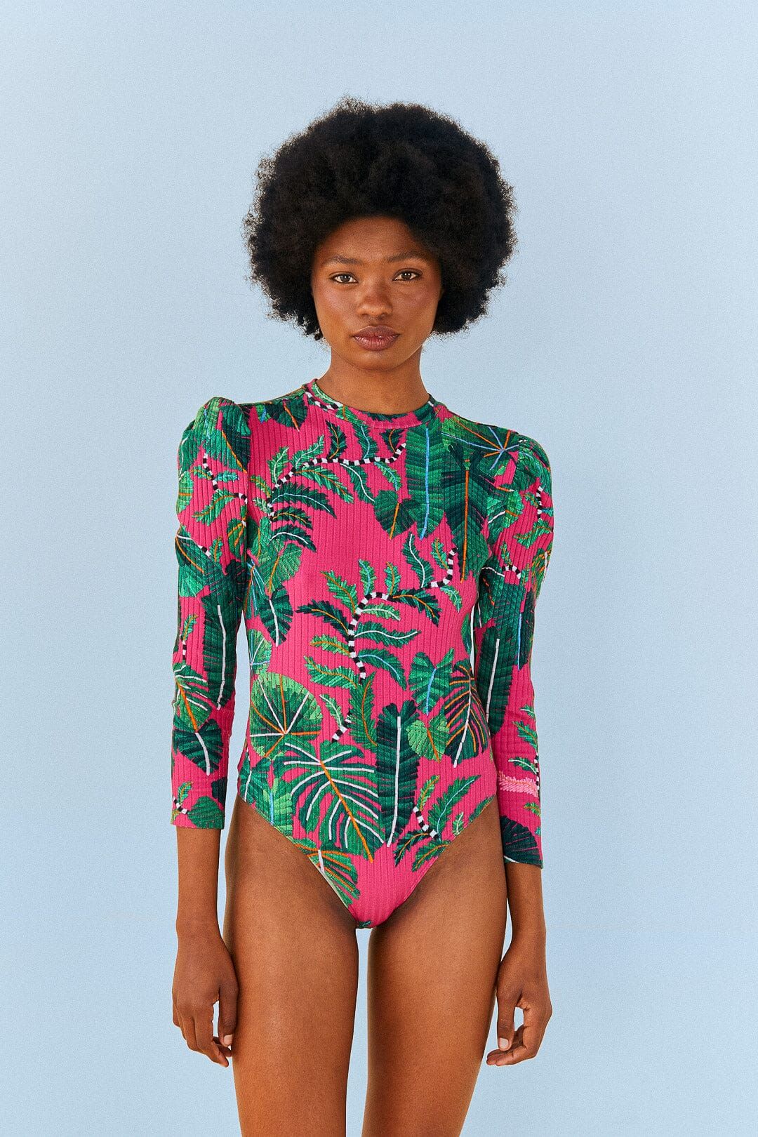 Pink Leaves Oganic Cotton Bodysuit sold by FARM Rio product image thumbnail 2
