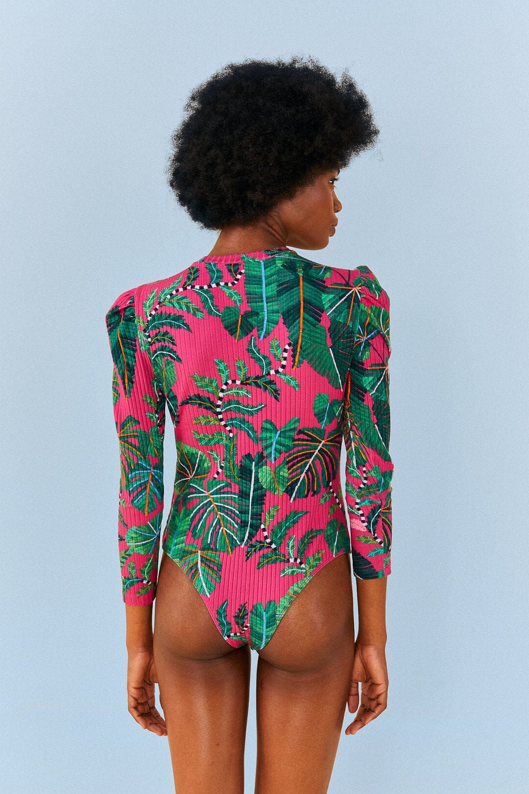 Pink Leaves Oganic Cotton Bodysuit sold by FARM Rio product image thumbnail 3