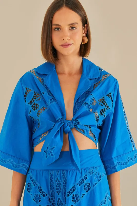 Blue Striped Richelieu Long Sleeve Blouse sold by FARM Rio