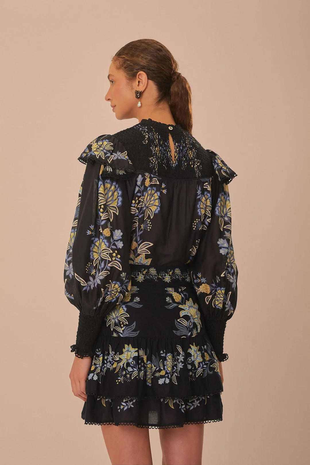 Black Stitched Garden Mini Skirt sold by FARM Rio product image thumbnail 4