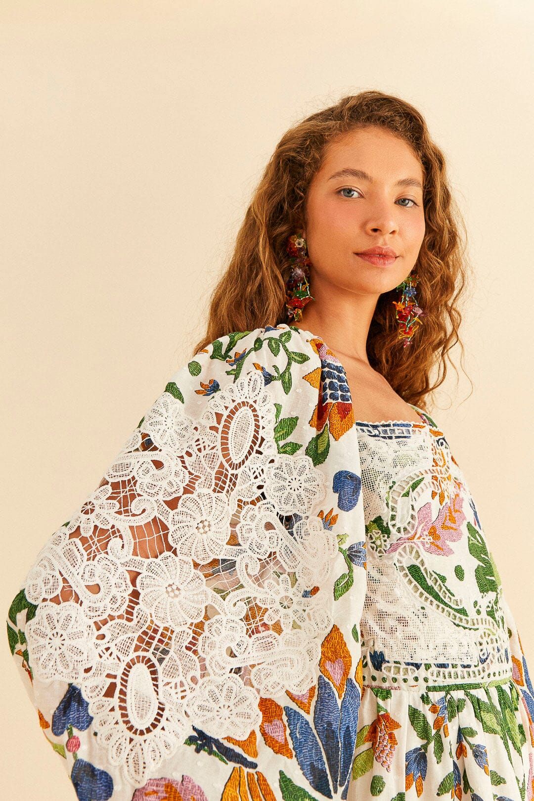 White Summer Garden Midi Dress sold by FARM Rio product image thumbnail 3