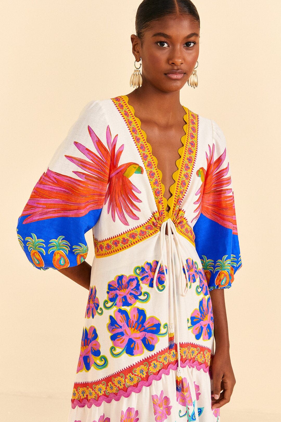 Off-White Vivid Garden Maxi Dress sold by FARM Rio product image thumbnail 2