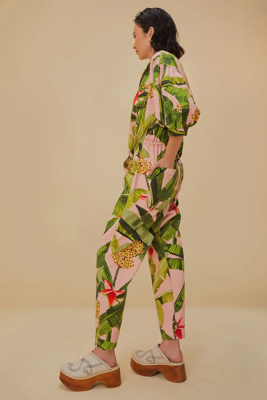 Pink Banana Leaves Jumpsuit sold by FARM Rio product image thumbnail 2
